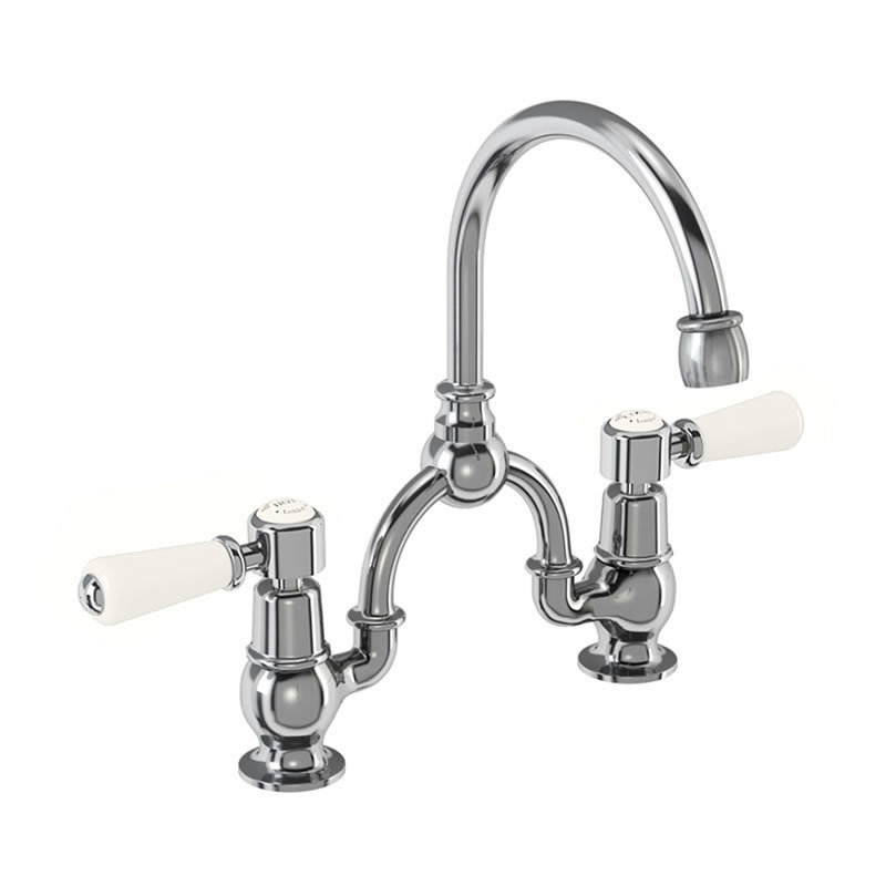 Kensington Medici 2 tap hole arch mixer with curved spout (200mm centres)